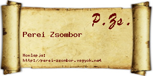 Perei Zsombor névjegykártya